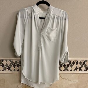 Fun 2 Fun Light Cream Blouse with Pocket Detail